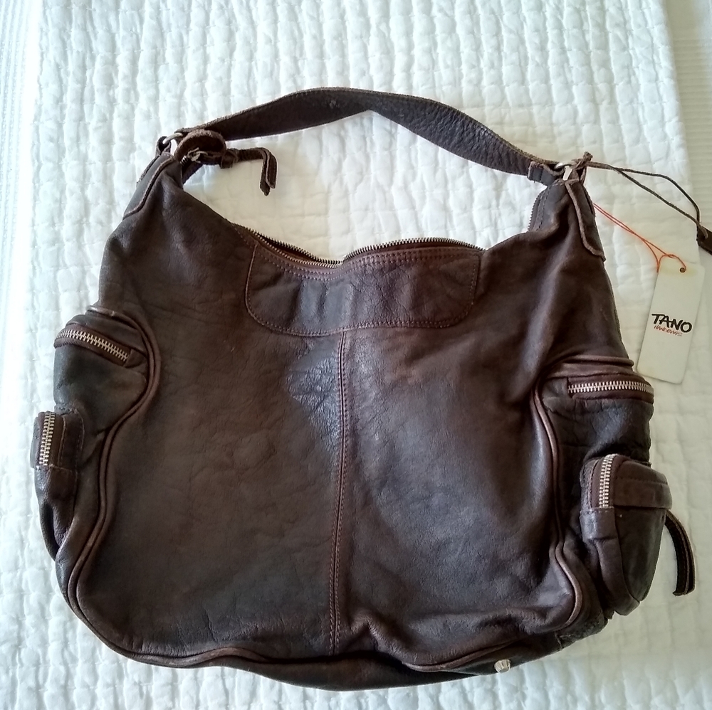 NWT $239 Tano favorite bookend buffalo leather bag